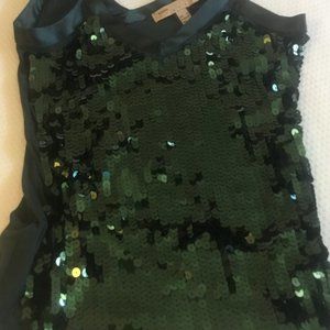 Mango Green Satin Sequined Top